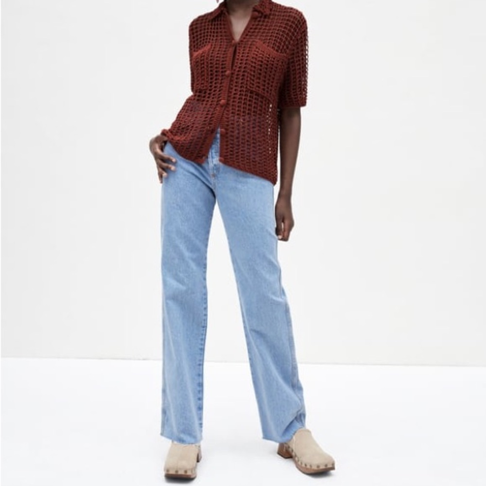 Zara ZW Crossed Full Length Jeans - Picture 2 of 2